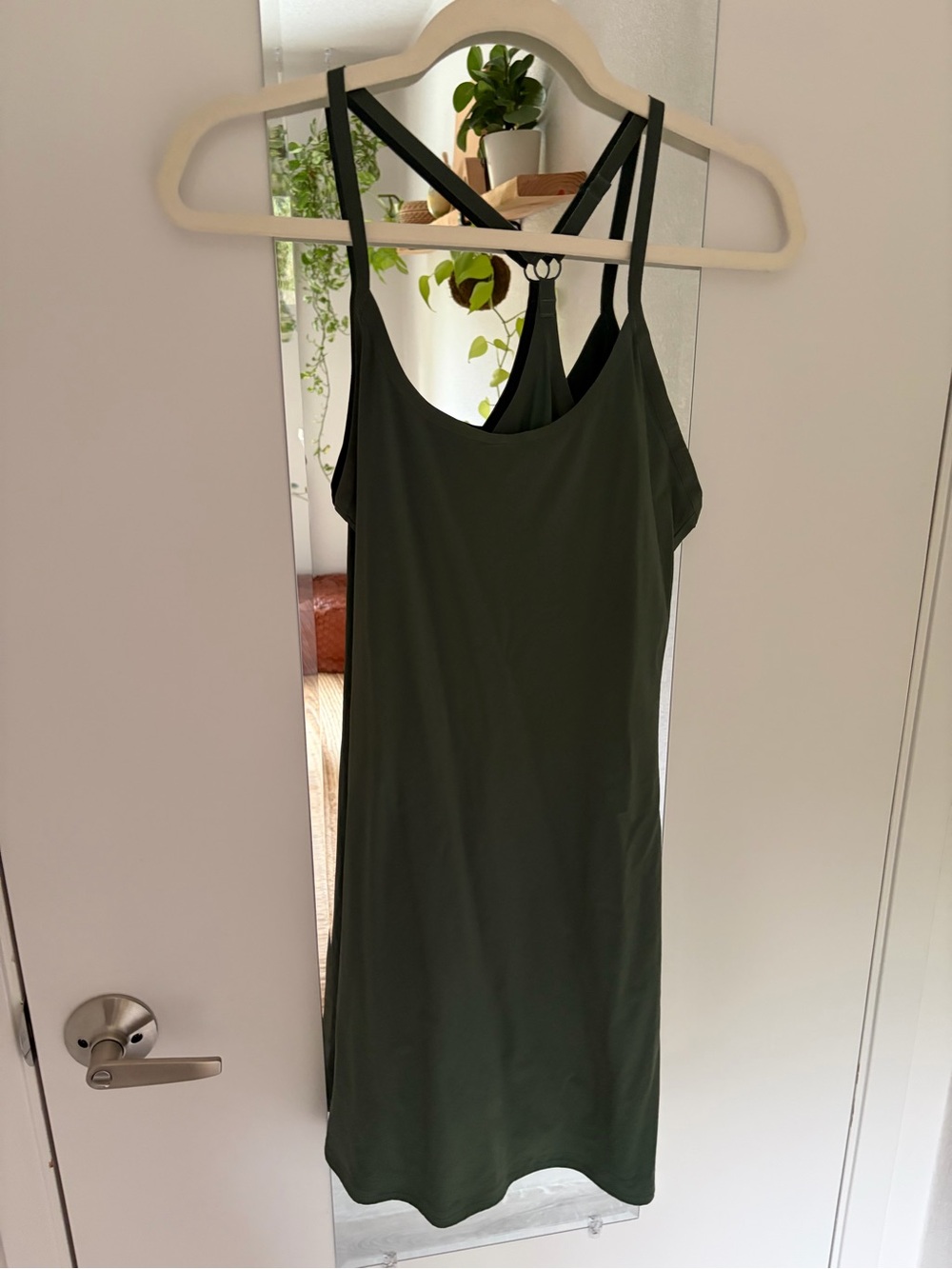 Outdoor Voices Dark Olive Double-Strap Tank Top